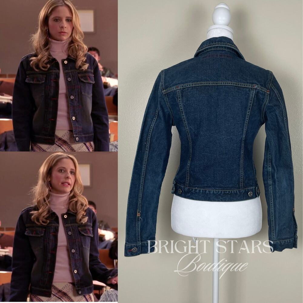 Rare Denim Jacket ALT Wash ASO Buffy Summers Buffy the Vampire Slayer Y2K Blue - Picture 4 of 11